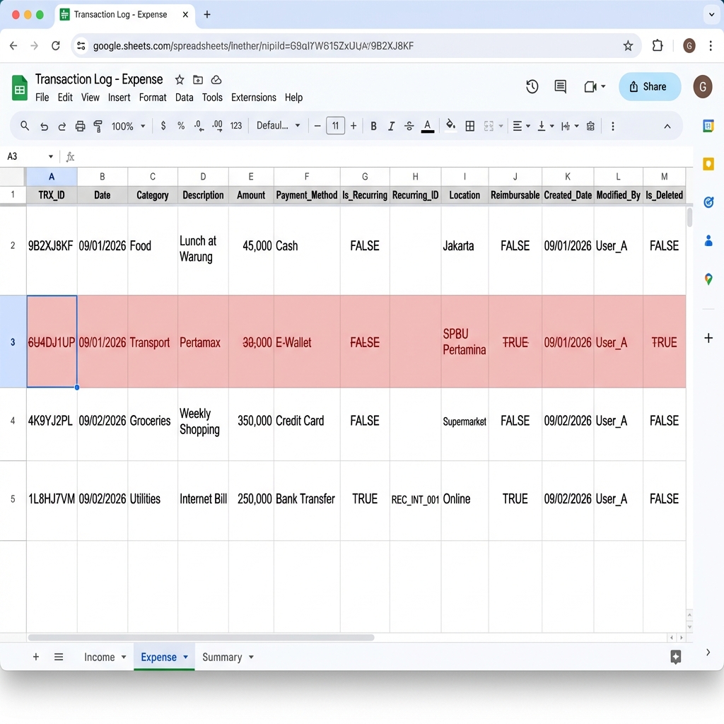 Delete Spreadsheet Visual